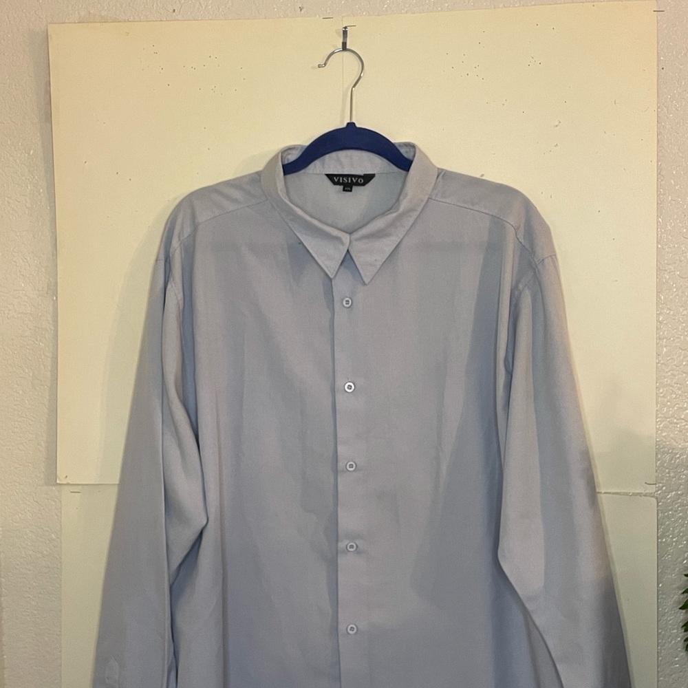 Men’s Visivo Long Sleeve Button Down Dress Shirt Size Extra Extra Large